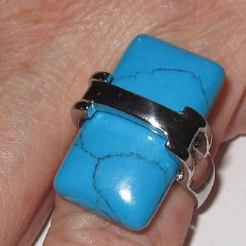 Sold out sring stainless steel genuine turquoise - Picture 2 of 8